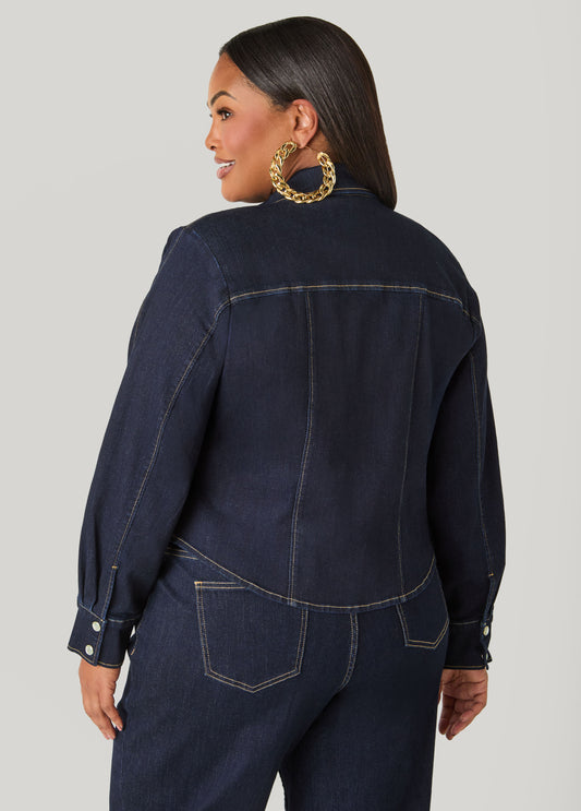 Corset Detailed Denim Jacket