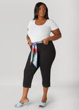 Scarf Belt Denim Capris