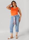 Scarf Belt Denim Capris