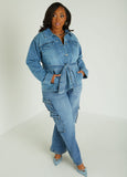 Belted Denim Shacket