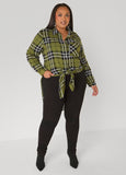 Tie Front Plaid Tunic