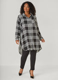 Plaid Tie Front Tunic