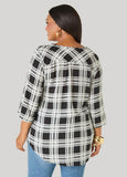 Zip Front Plaid Top