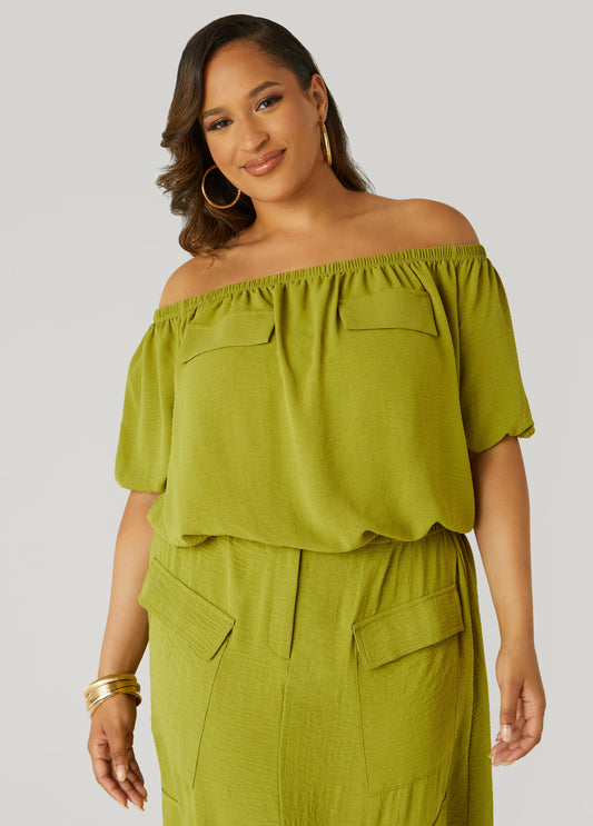 Textured Off The Shoulder Blouse