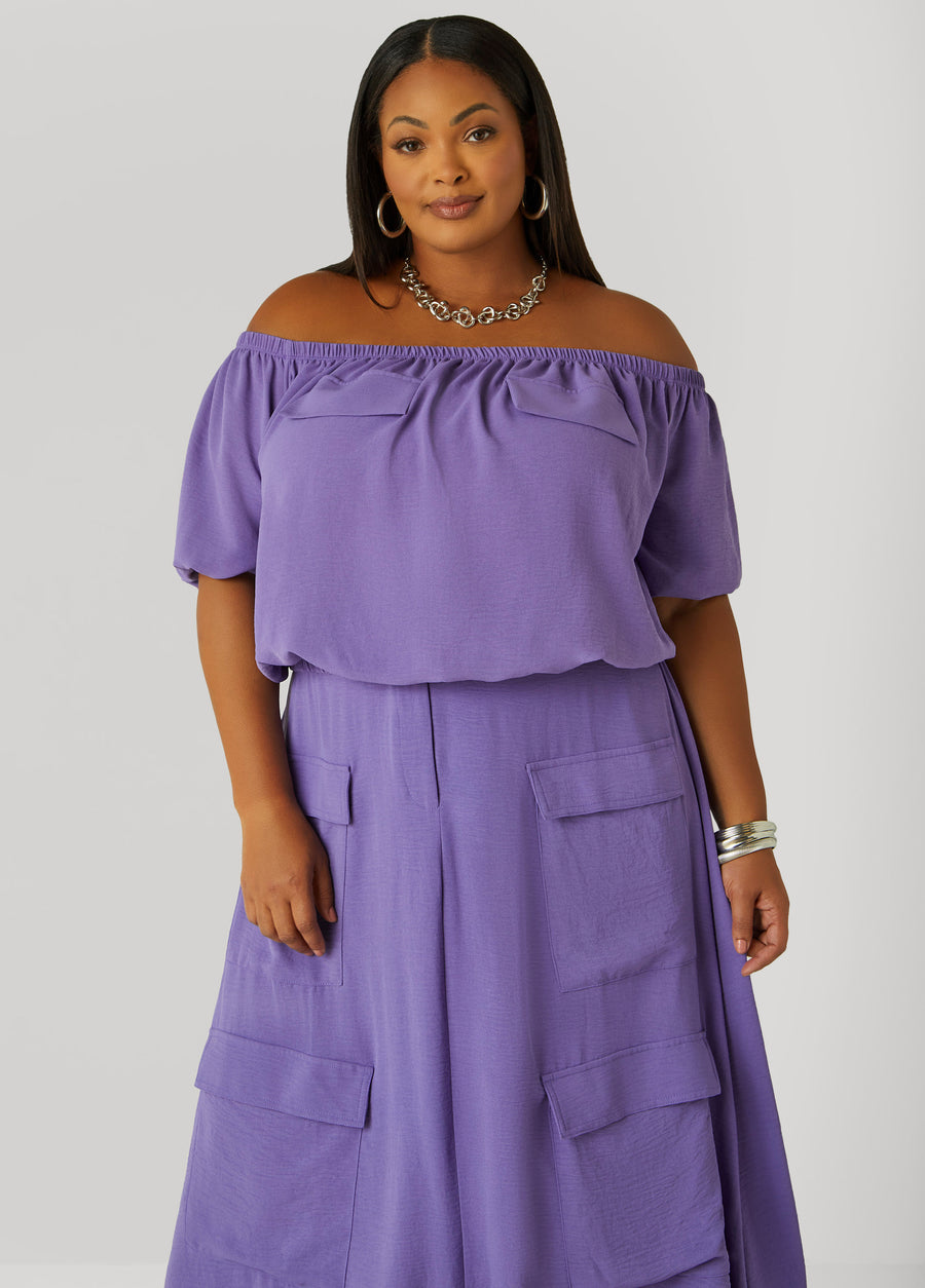 Textured Off The Shoulder Blouse