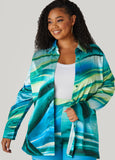 Wave Print Satin Shirt