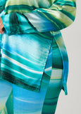Wave Print Satin Shirt