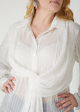 Textured Tie Front Shirt