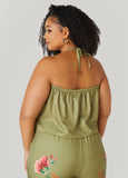 Tie Front Floral Halter Top