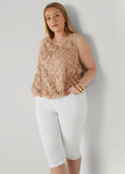 Embroidered Mesh Bubble Top