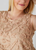 Embroidered Mesh Bubble Top