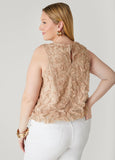 Embroidered Mesh Bubble Top