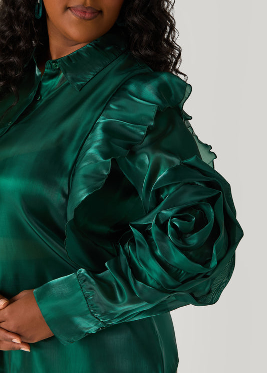 Rosette Chiffon Shirt