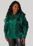 Plus Size Rosette Chiffon Shirt