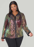 Iridescent Sequined Mesh Shirt