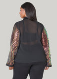 Iridescent Sequined Mesh Shirt