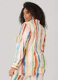 Brushstroke Striped Satin Shirt