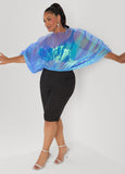 Iridescent Pleated Organza Top