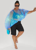 Iridescent Pleated Organza Top