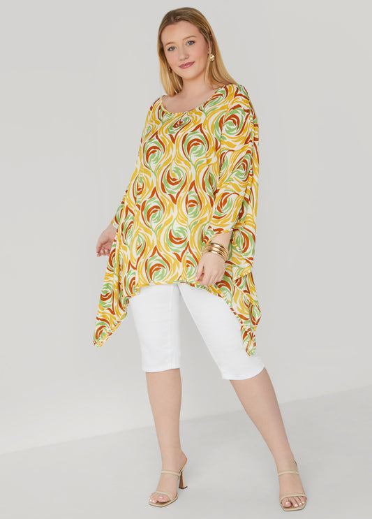 Plus Size Printed Crepe Blouse