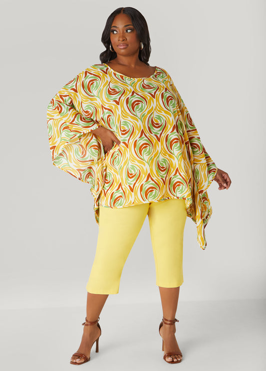Plus Size Printed Crepe Blouse