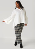 Ruffled Sleeve Hi Low Blouse