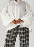 Ruffled Sleeve Hi Low Blouse