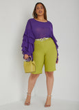Plus Size Ruffle Sleeved Blouse