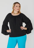 Textured Bell Sleeved Blouse