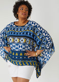 Plus Size print tunic plus size summer poncho plus size vacation top