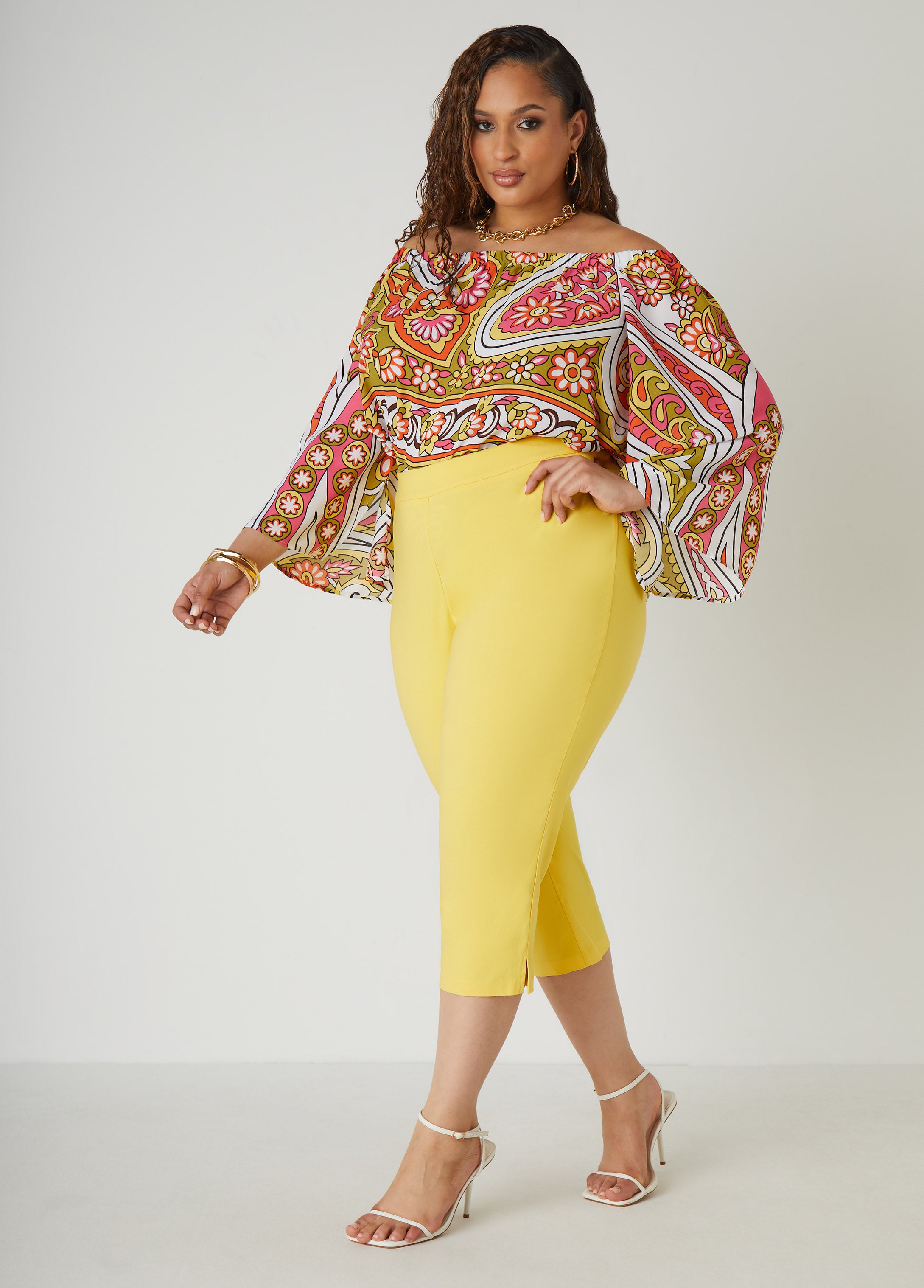 Off The Shoulder Paisley Blouse – Ashley Stewart