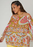 Off The Shoulder Paisley Blouse