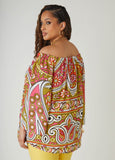 Off The Shoulder Paisley Blouse