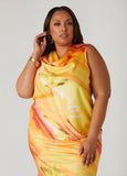 Plus Size Cowl Neck Satin Top Plus Size Tank Plus Size Matching Set