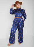 Diamond Print Satin Blouse