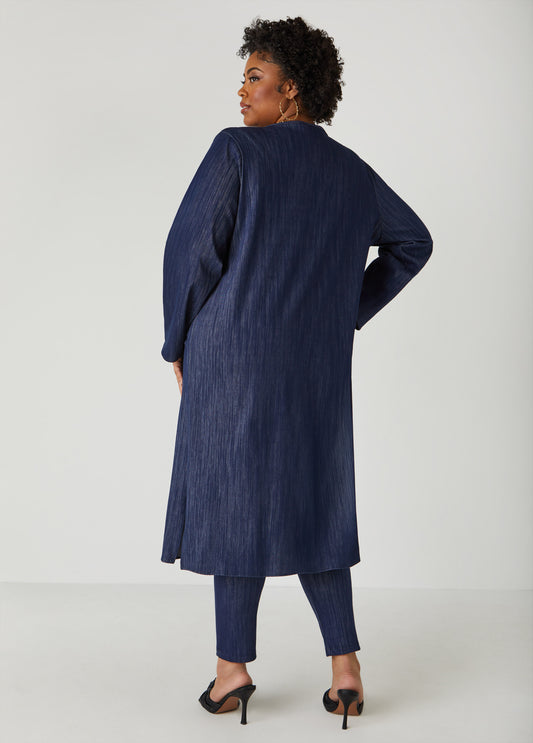 Textured Denim Duster