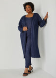 Plus Size Textured Denim Duster