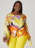 Plus Size Cold Shoulder Floral Blouse