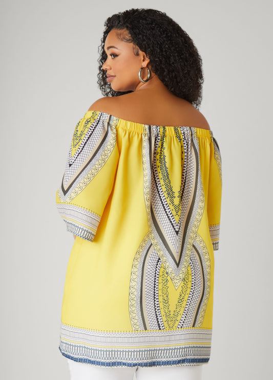 Abstract Off The Shoulder Blouse