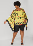 Printed V Neck Poncho
