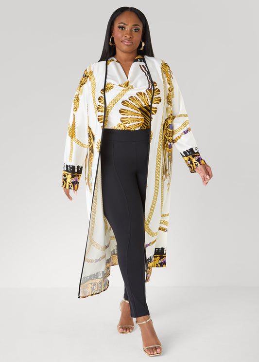 Chain Print Satin Duster