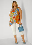 Tropical V Neck Top