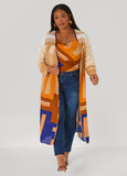 Open Front Geo Print Kimono