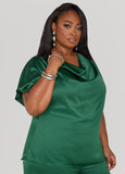 Cowl Neck Satin Blouse