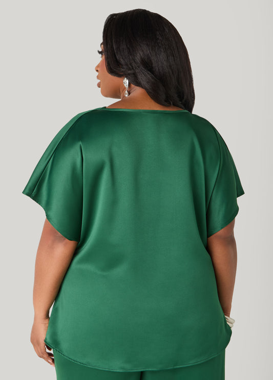 Cowl Neck Satin Blouse