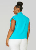 Pleated Tie Front Shirt