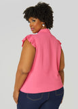 Pleated Tie Front Shirt