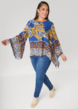 Printed Drama Sleeved Blouse