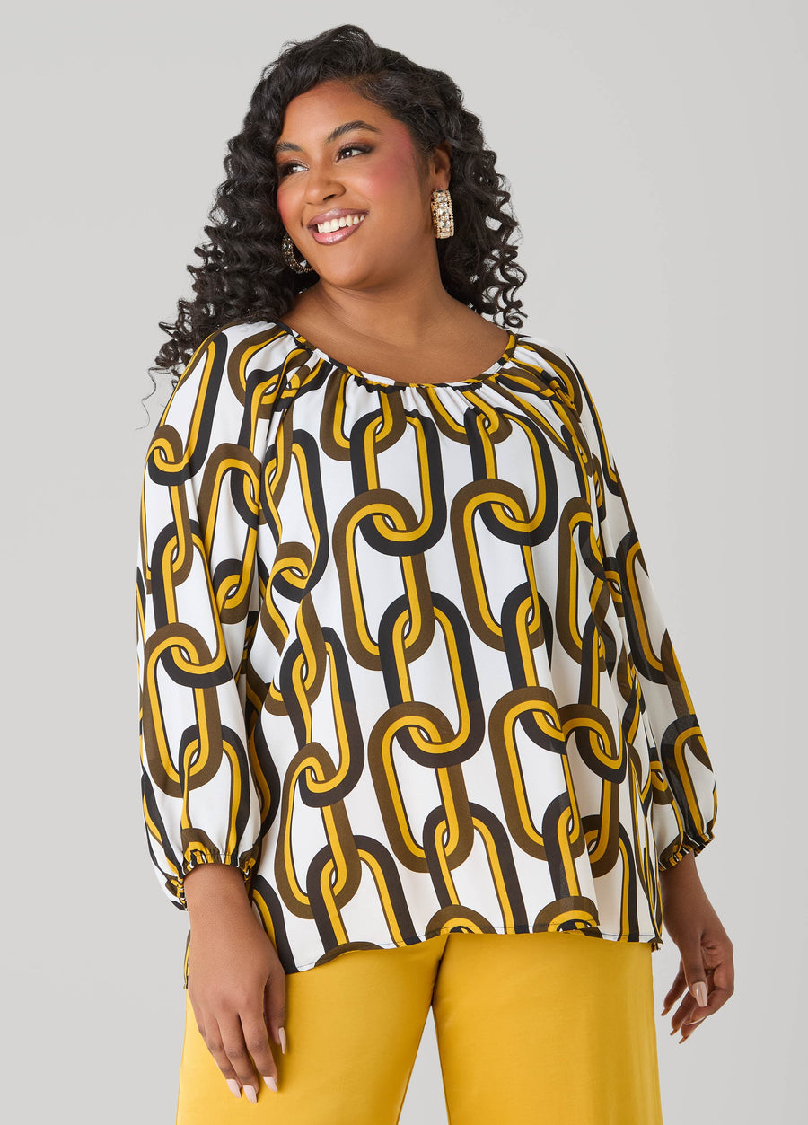 Chain Link Print Blouse