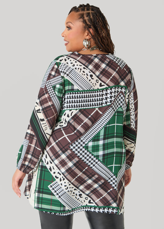 Printed V Neck Tunic